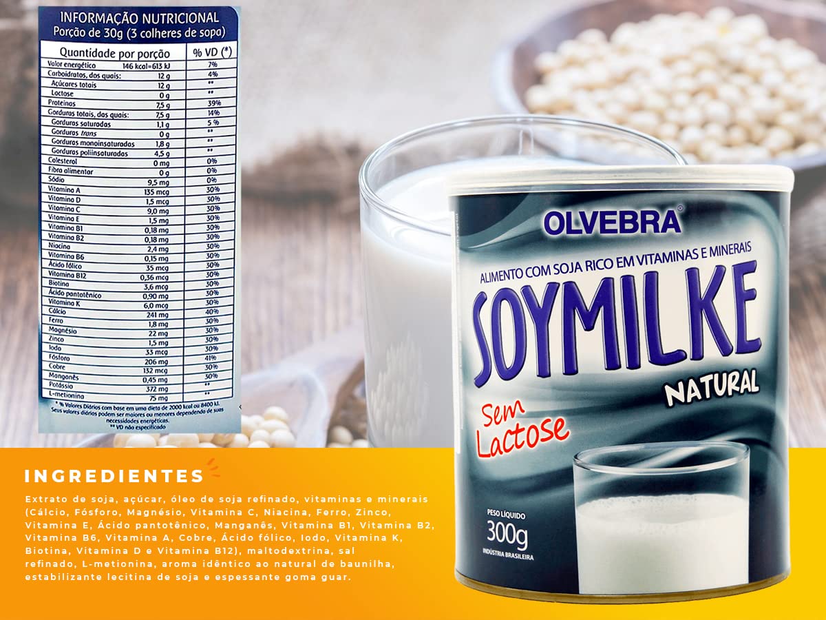 Soymilk Leite de Soja em Pó Sem Lactose e Glúten Vegano 300g