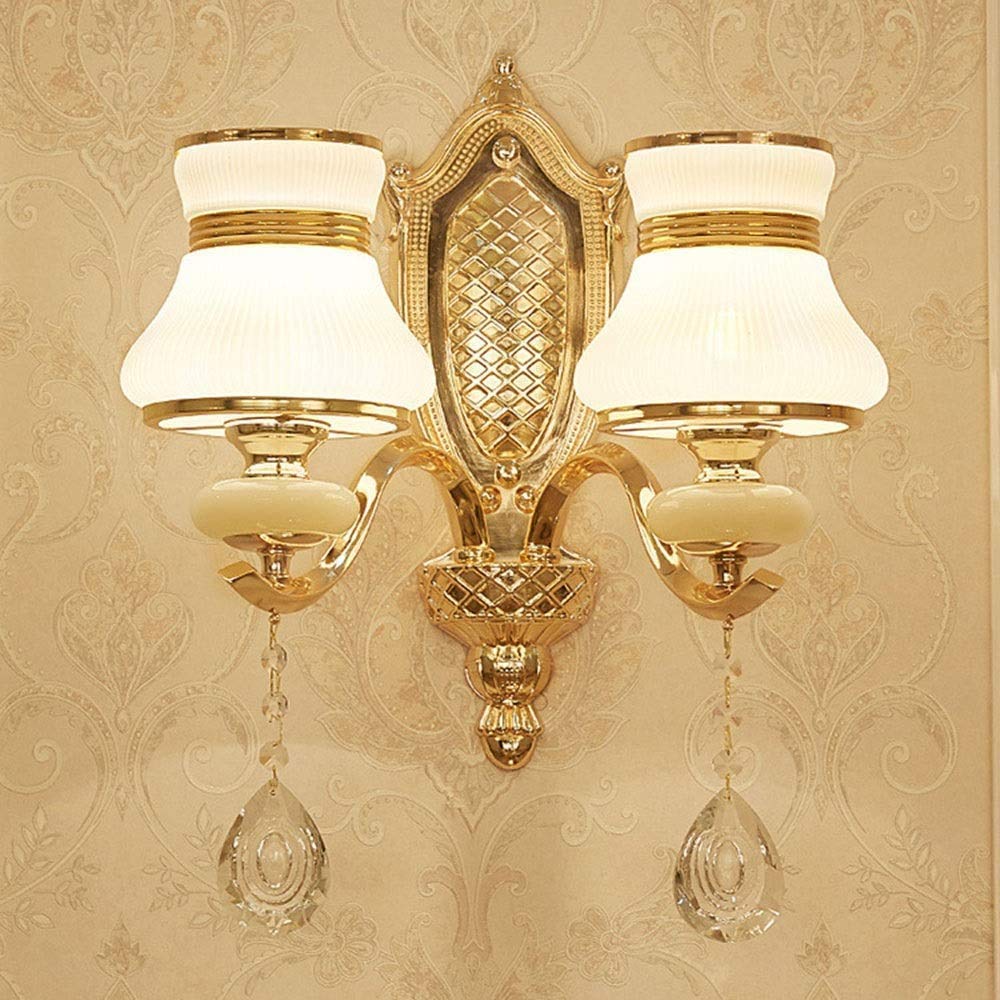 Wall Lights Sconce Light Bracket Light Continental Hotel Crystal Wall Light Indoor Living Room Tv Light Bedroom Bedside Wall Lamp Diameter 36Cm * High-40Cm Lighting Decoration Wall Lamps, Yue QiSon