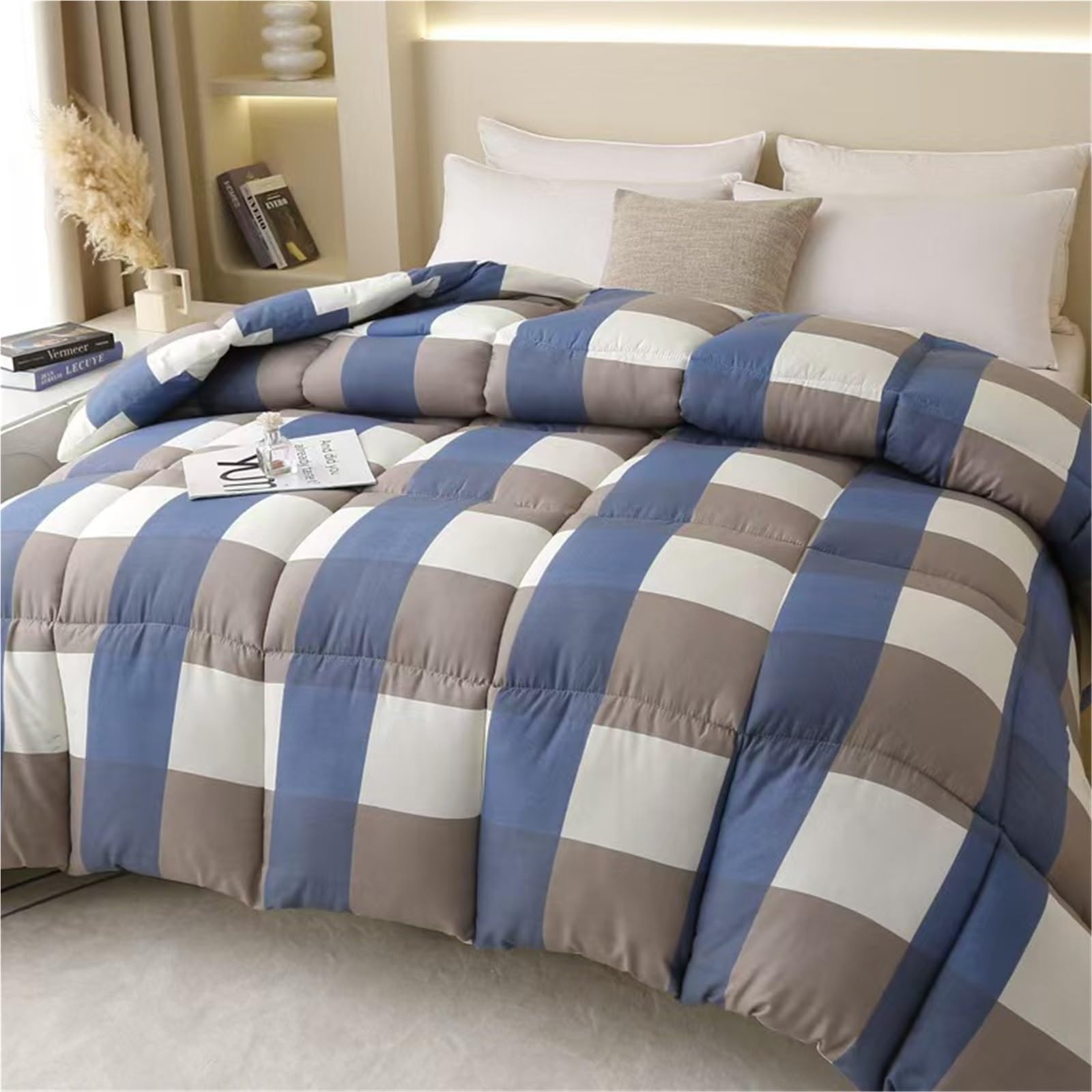 LLiuvcc Quilt Winter Thick Models Double Quilt ，Warm Thickened Breathable Cotton Fluffy Supers Soft，Suitable for Cold Weather(Color5,200x230CM(4KG))
