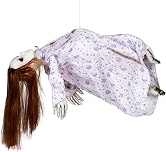 My Other Me - Muñeca Niña Levitando blanco con movimiento, luz y sonido medidas 65 x 32 x 14 cm. Un efecto espectral que dará un aire escalofriante a tu decoración de Halloween