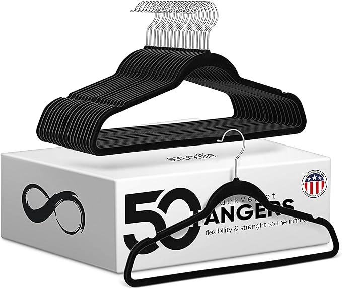 SereneLife, Velvet Coat Hangers, Felt Hangers, Velvet Hangers 50 Pack