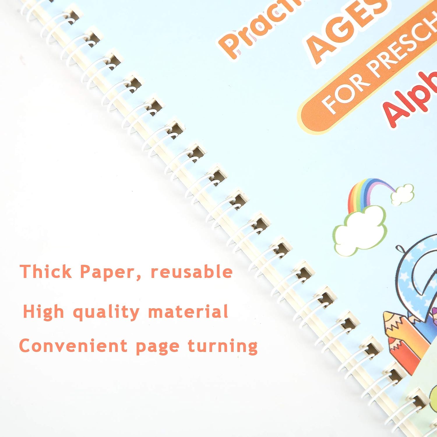Gigilli Magic Practice Copybook For Kids, Reusable Magic Calligraphy Tracing Handwriting Copybook Set, English Version Writing Practice Book for Children (4 Books 1 Pen)