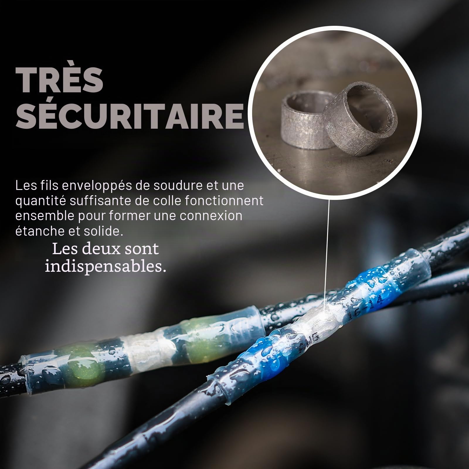 Haisstronica Lot de 340 connecteurs étanches à souder Bornes de raccordement pour marine et électrique avec résistance