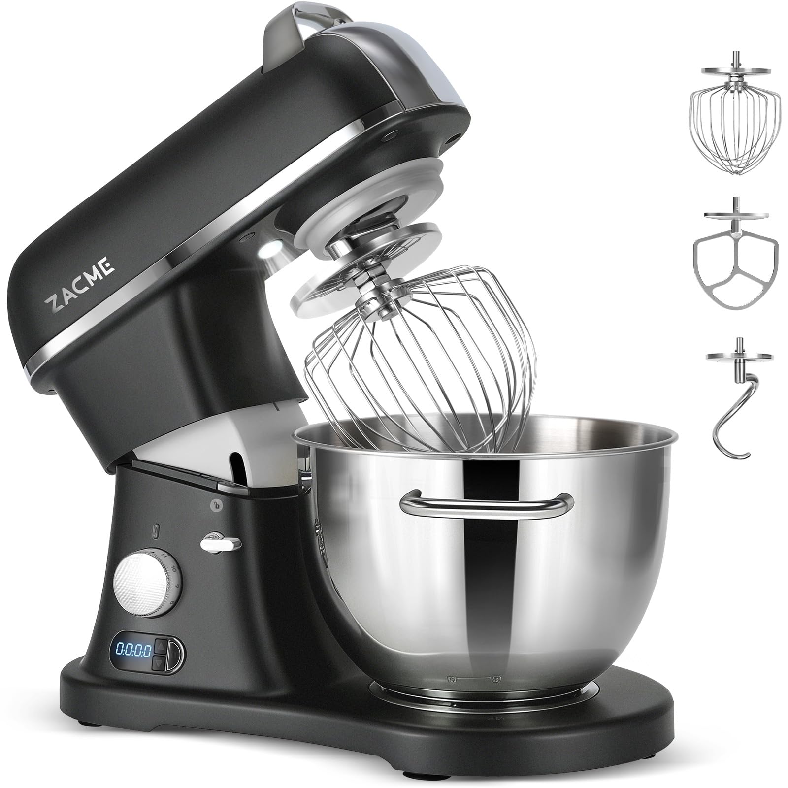 8.4QT Commercial Stand Mixer 800W with Aluminum Die Casting Meets the Standard of NSF/ANSI 8-2023, Mixers Kitchen Electric Stand Mixer with Stainless Steel 8L Bowl, Dough Hook, Whisk and Beater, Black