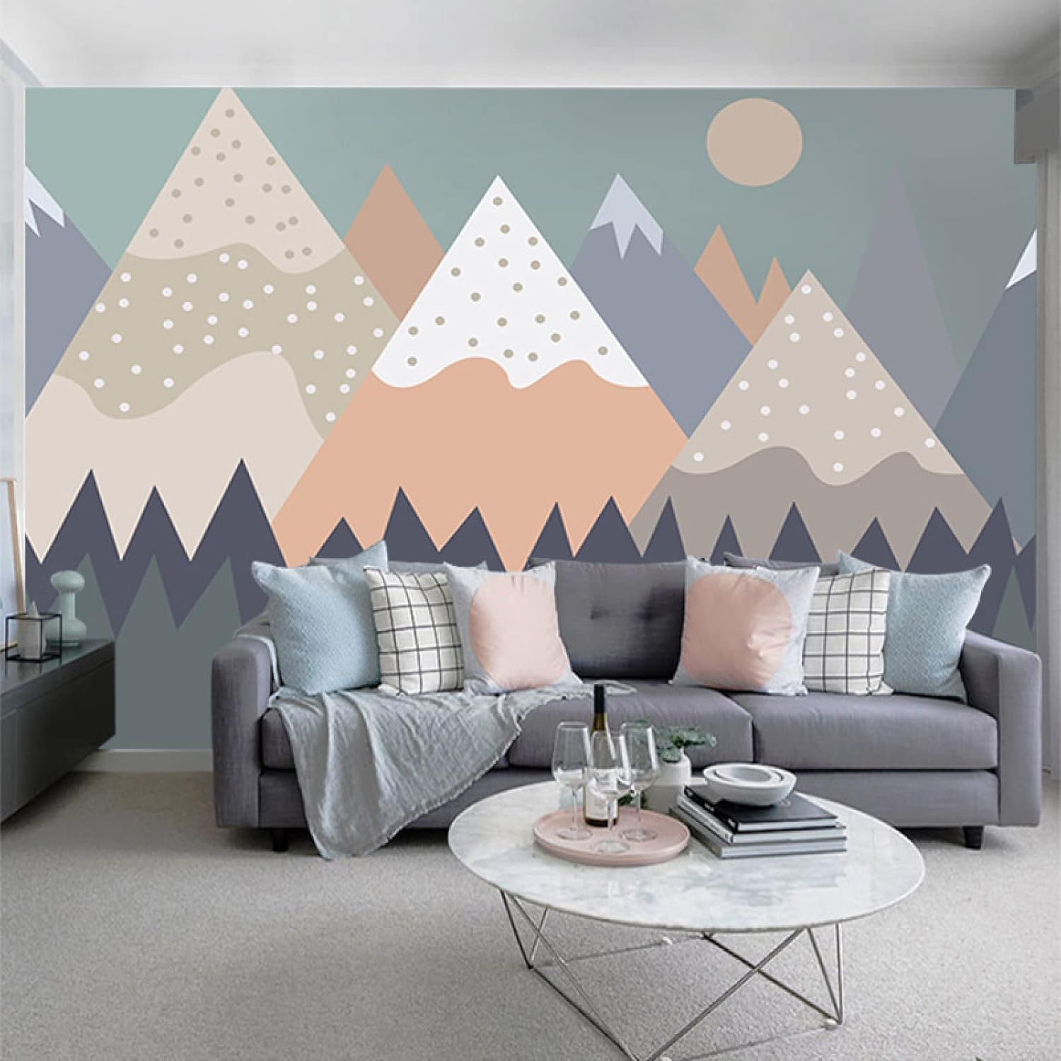 TANYANG Cartoon eenvoudige handgeschilderde abstracte roze geometrische