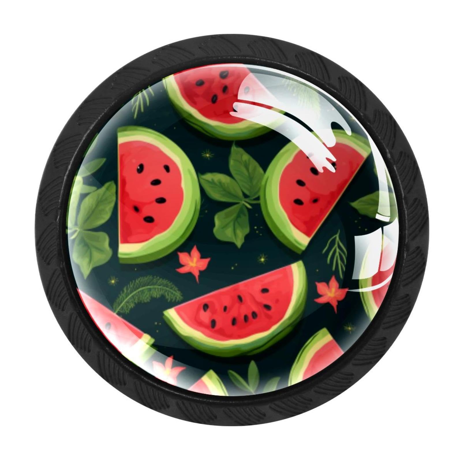 CHENZZZZ 4 Pieces Black Cabinet Pull Handle with Screws,Watermelon Kitchen Knobs, Hardware for Cupboard Drawer Dresser
