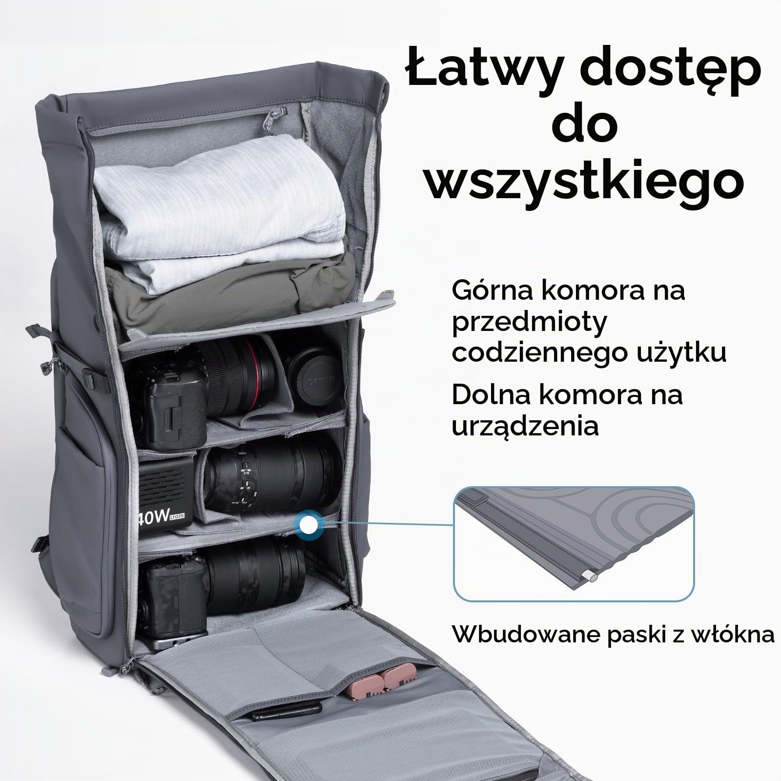 Ulanzi BP04 Plecak na aparat z twardą obudową 25 l współpracuje z Apple Find My B121