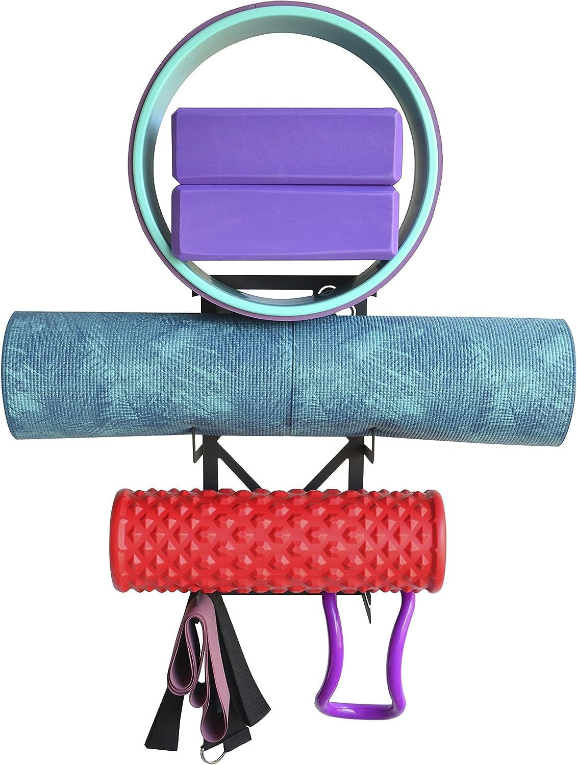 Supporto da parete per attrezzatura completa di yoga e pilates, 100% acciaio al carbonio