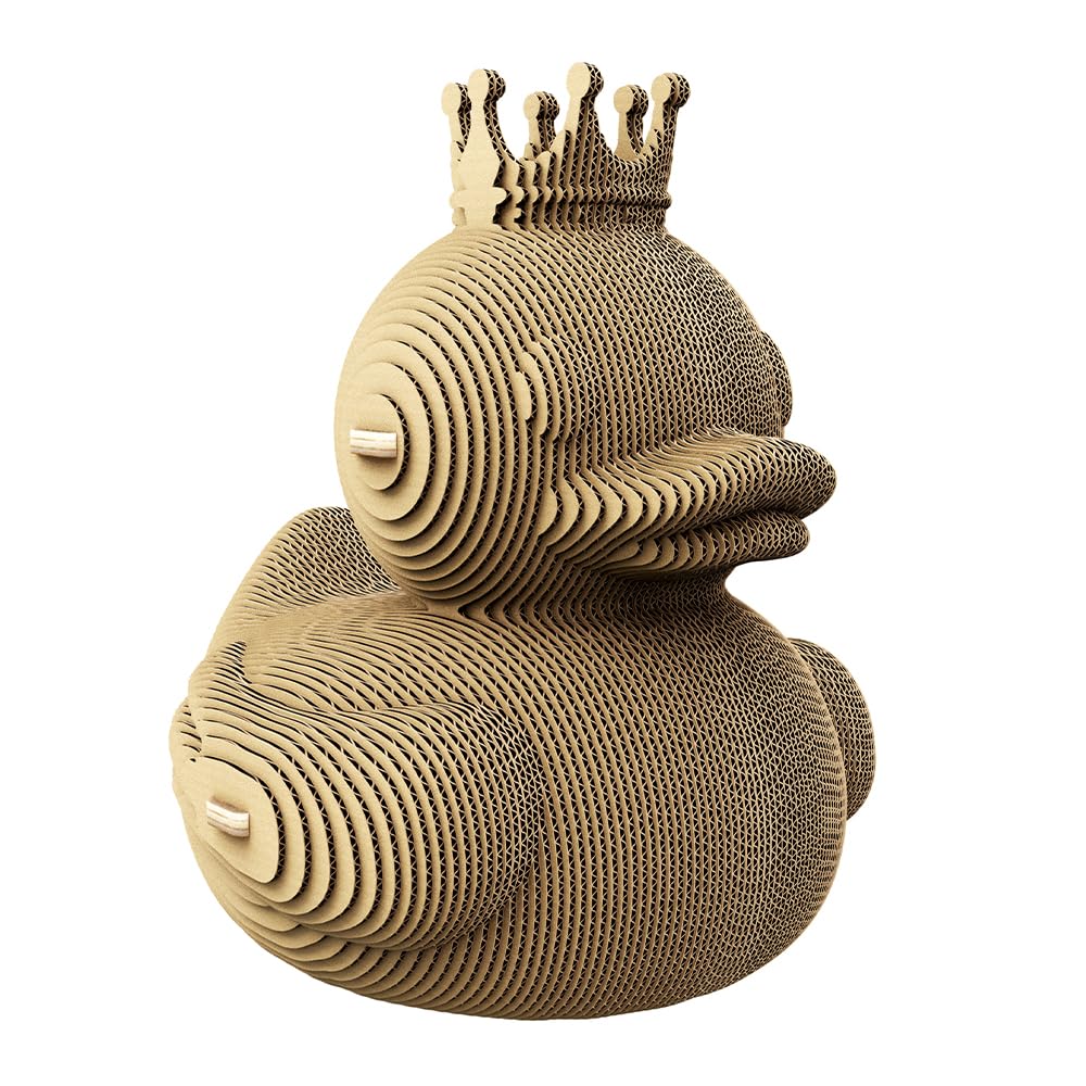 Canard Puzzle 3D en Carton – Maquette à Monter | 104 Pièces, 16 × 15 × 13 cm – Kit Sculpture DIY à Peindre, Matériaux Recyclés, Ados & Adultes, Idée Cadeau Déco