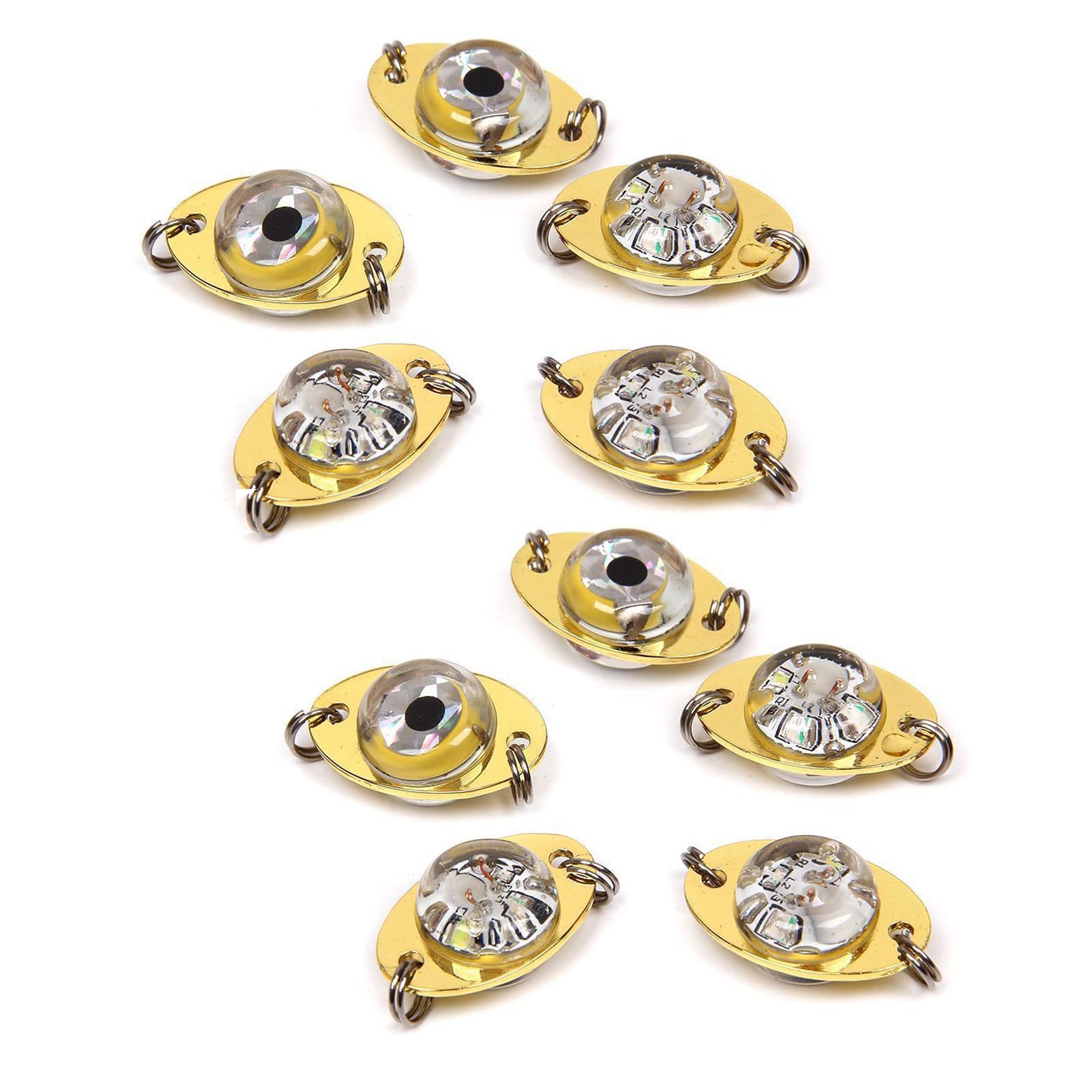 LED Underwater Light - Green Deep Drop Fishing Light, Waterproof, Attractive Bait Lure Lamp, One-Eyed Fish Lure, 10-Pack