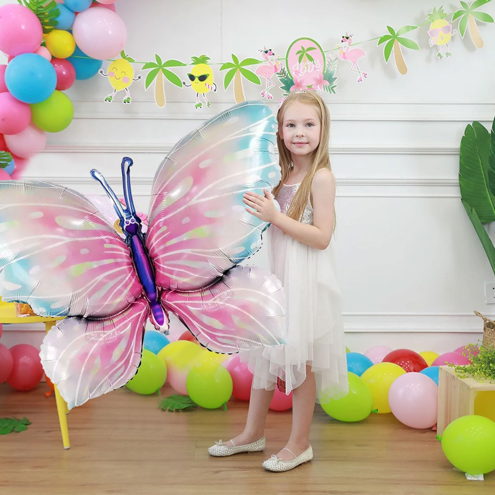 6 Schmetterling Folienballons – Helium-tauglich, Für Mädchengeburtstage & Mottopartys