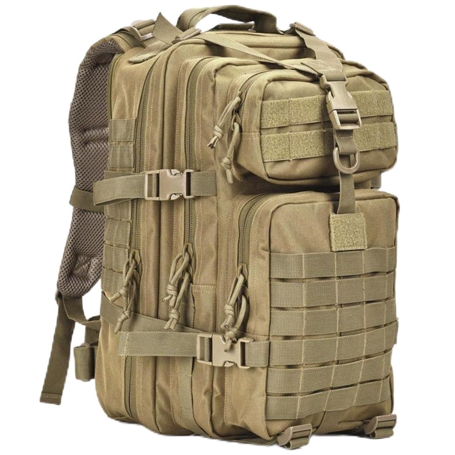aiGear 45L Zaino Tattico Militare Grande Capacità Impermeabile Kaki | Zaino Trekking, Borsone da Viaggio per Uomo/Donna, per Sport all'aperto Trekking Escursioni Pesca Palestra Camping