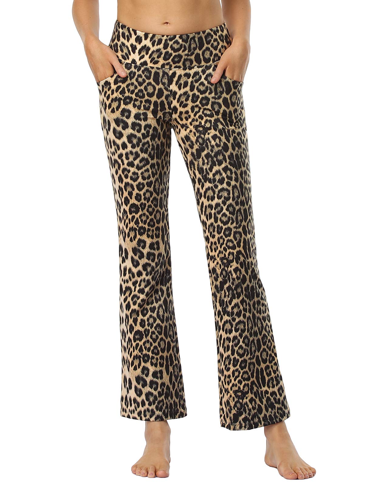 MOVE BEYOND Donna Pantaloni e Pinocchietti Bootleg da Yoga con 4 Tasche a Vita Alta Controllo di Pancia