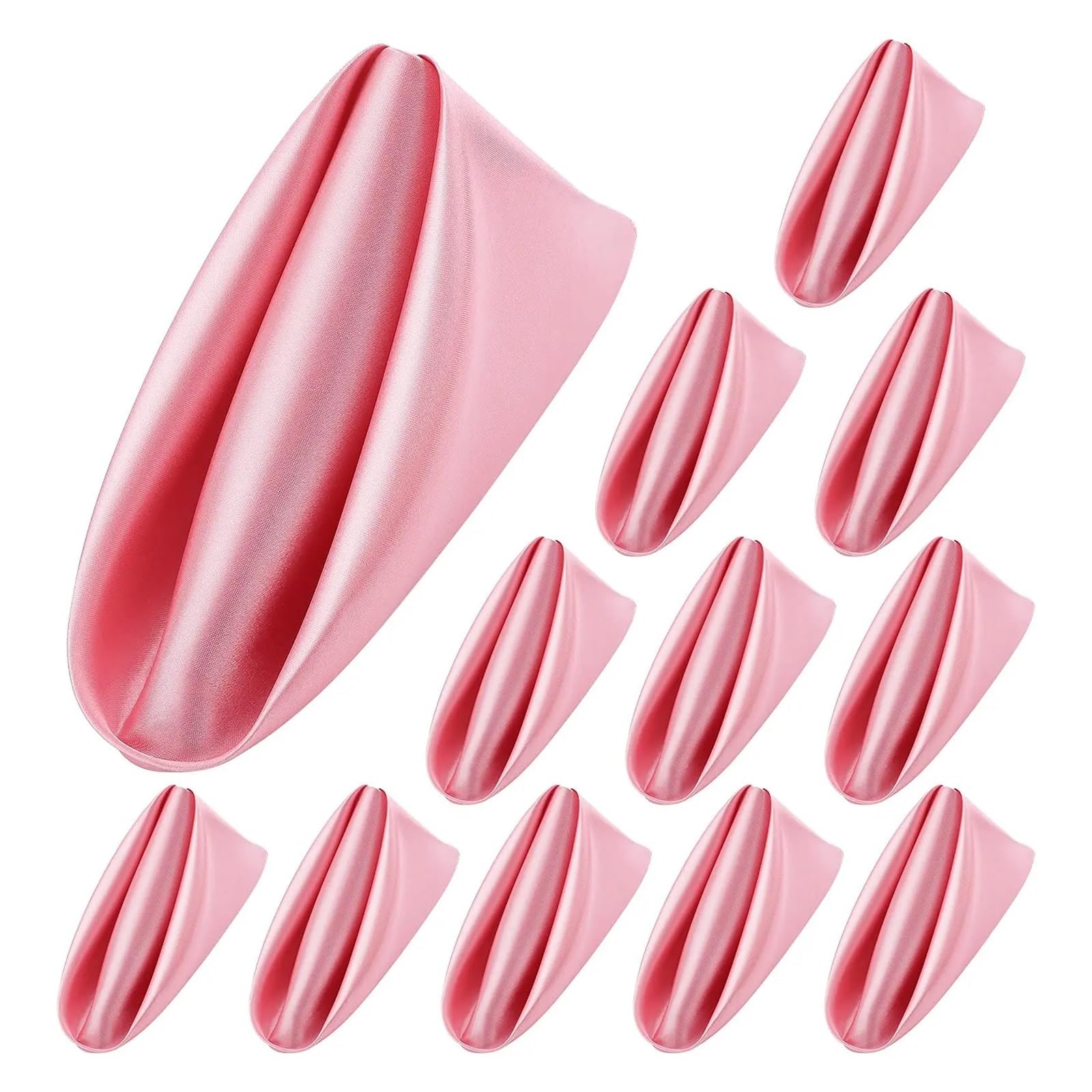 Silky Satin Cloth Napkins, Satin Dinner Napkins 10PC Square 43x43cm(Color 2)