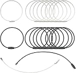 20 PCS Stainless Steel Wire Keychains Cable, Luggage Tag Loops, 2mm Large Keyring Loops 6 inch for Luggage Tags, Key Tags, Keyrings (Black and White)