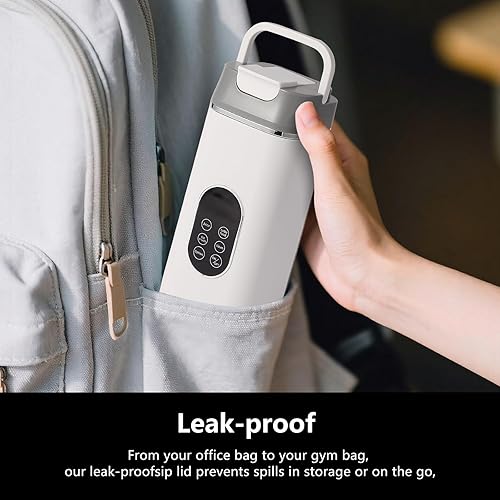 Miniatura 5 de Licuadora personal portátil con 12 cuchillas de acero inoxidable  USB recargable para batidos de batidos, taza de 14 onzas14.2 fl oz y tapa de mango