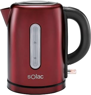 Solac KT5857 Set Stillo Red - Bouilloire électrique 2200W, 1L, Arrêt automatique, Range cordon, LED, Rouge et noir