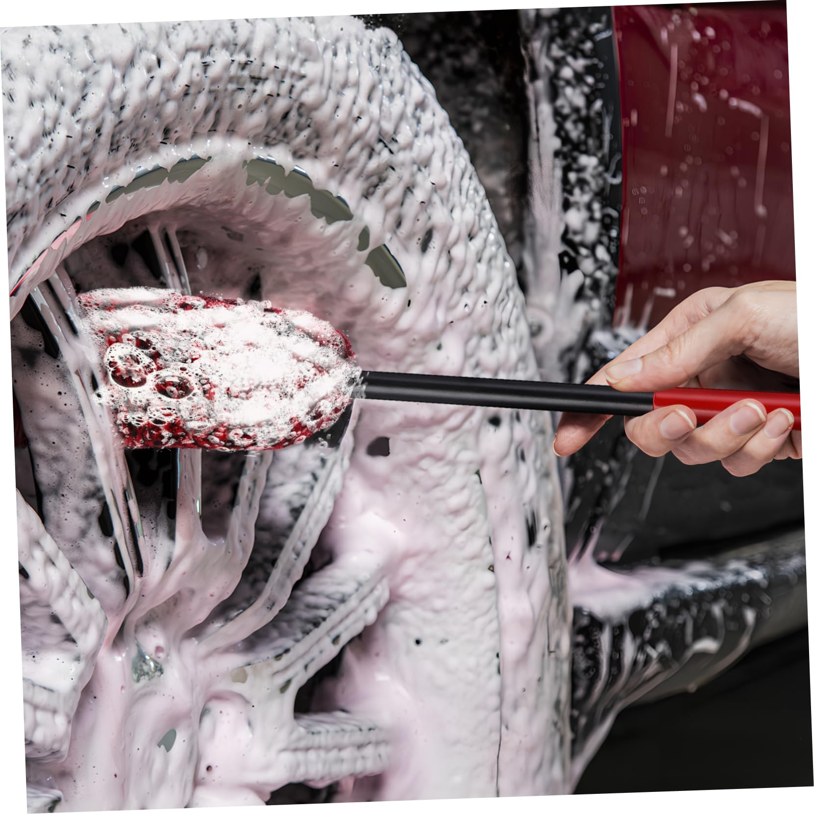Cabilock 12pezzi Spazzole per Pulizia Pneumatici Testa Flessibile Spazzola Detailing per Cerchioni e Ruote Auto Strumenti Pulizia Auto