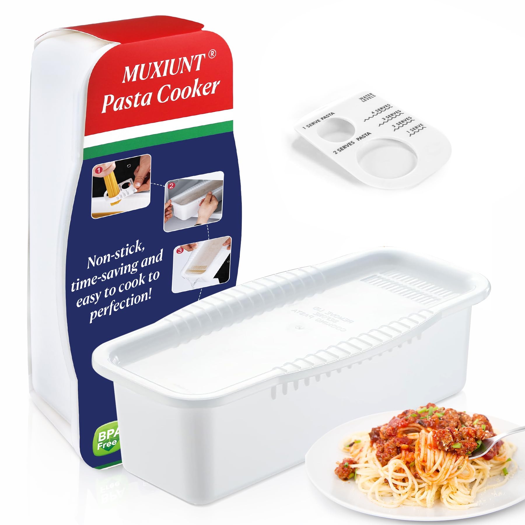 MUXIUNT Microwave Pasta Spaghetti Cooker Pot