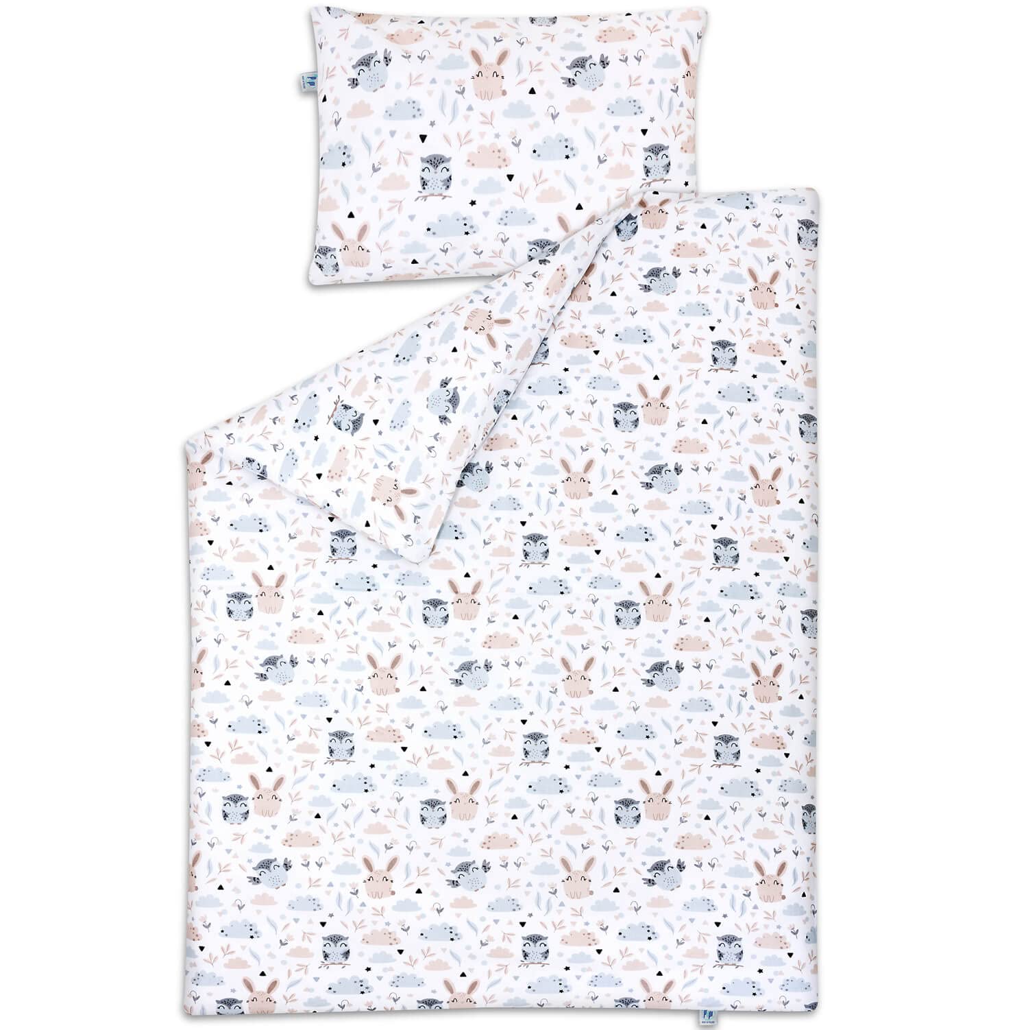 Pepi - Parure de lit pour bébé - 120 x 90 cm - Housse de couette et taie d'oreiller de 60 x 40 cm - En coton 100 % - Anti-allergique - Forest Firends