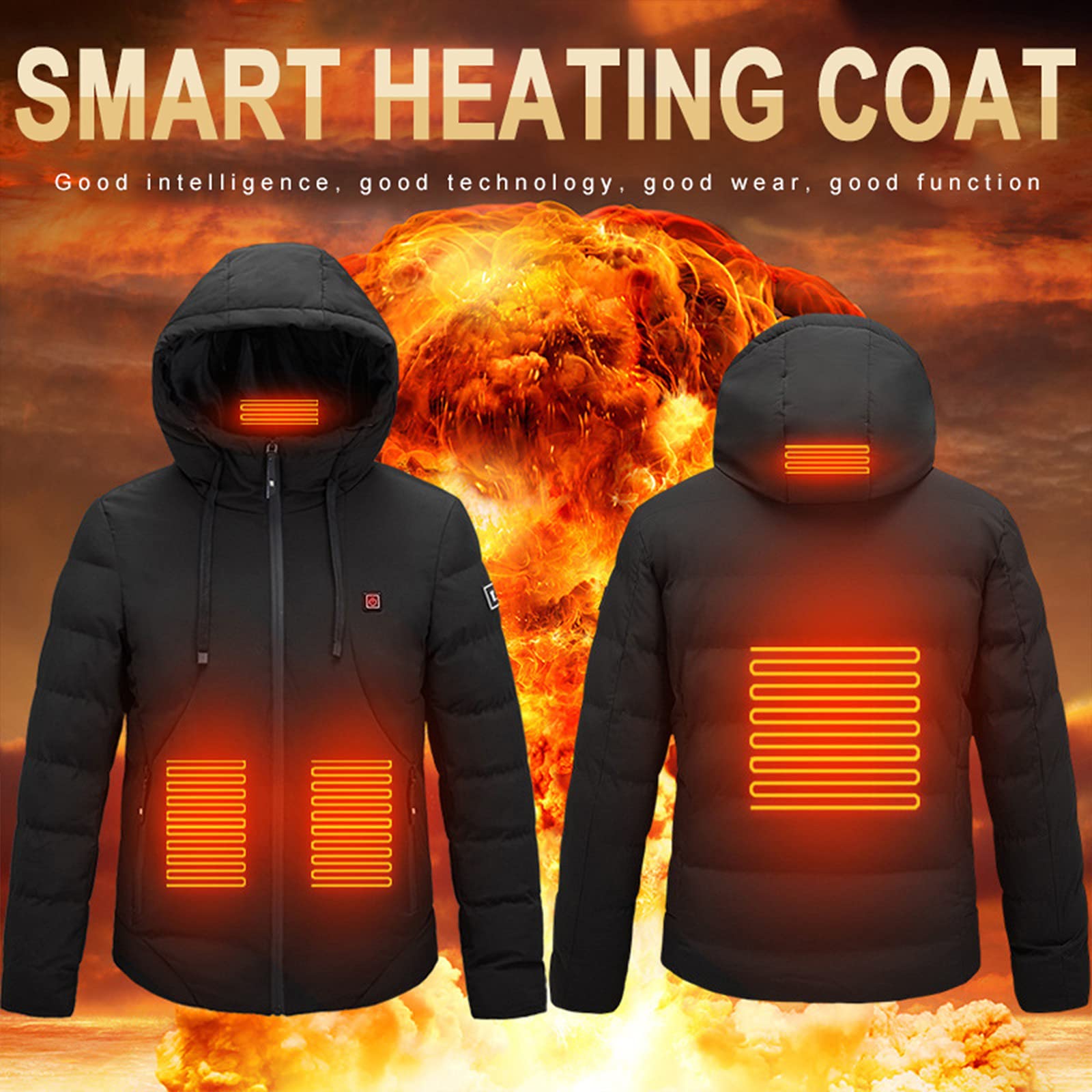Piumino Riscaldamento Abbigliamento Inverno Caldo Cotone Giacca Maschio USB Intelligente Riscaldamento Giacca Attrezzatura Outdoor
