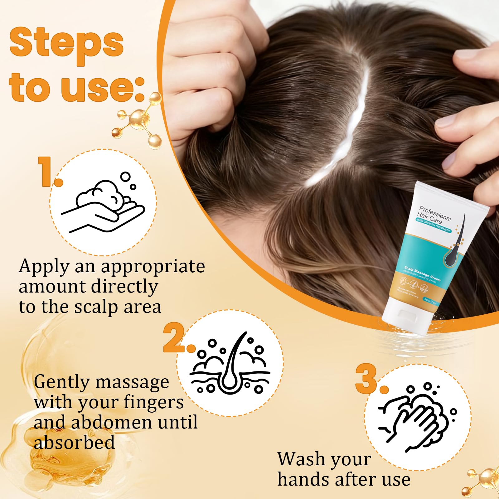 100g Alopécie Crème De Réparation,Crème De massage du cuir chevelu,Cheveux Épais,L'effet d'épaississement pour les cheveux,réduit la perte de cheveux,les soins du cuir chevelu