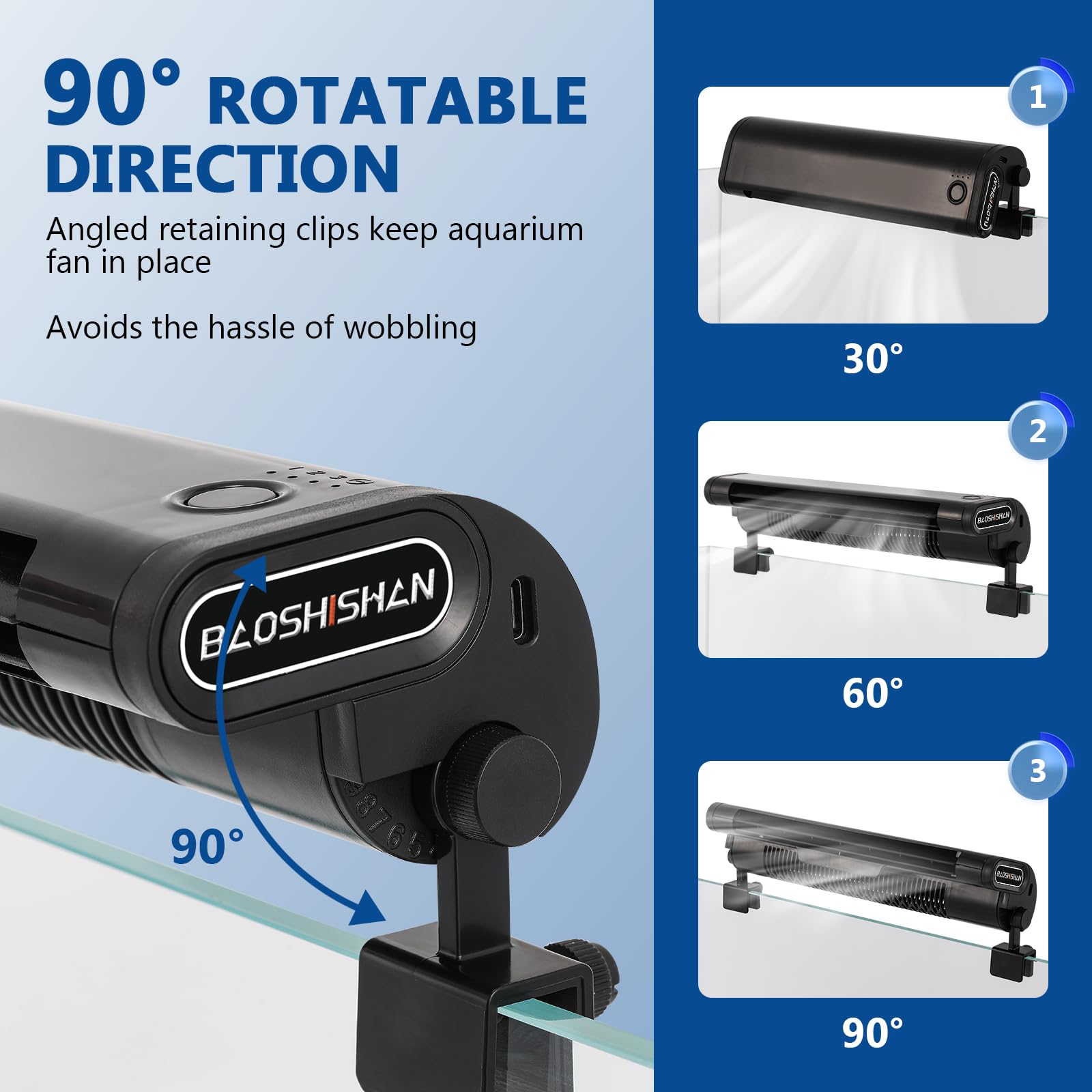 プローブ BAOSHISHAN Aquarium Cooling Fan, Aquarium Chiller with