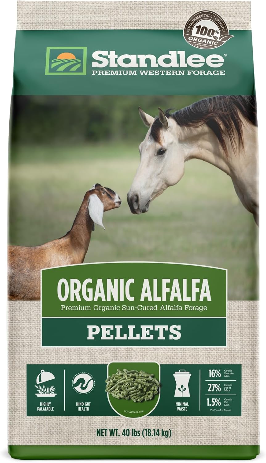 Standlee Organic Alfalfa Pellets for Horses, 40 lbs