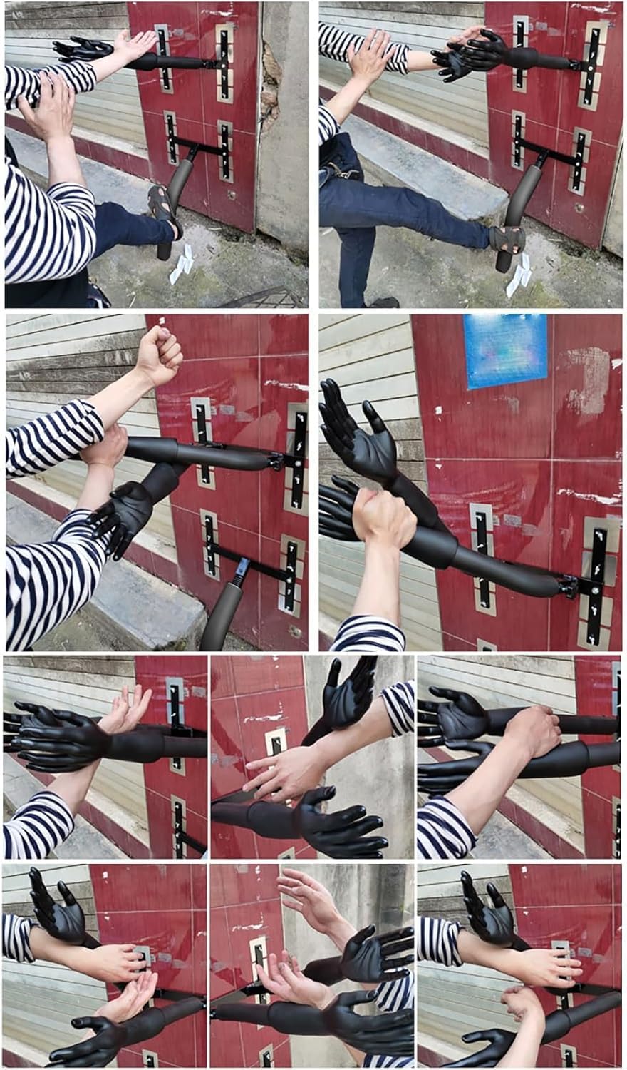 Wing Chun Dummy, Martial Arts Arms Wing Chun Fighting Dummy, Adjustable Height Spring Pile Training Device, Hand Strength Exercise Man Pile Tool