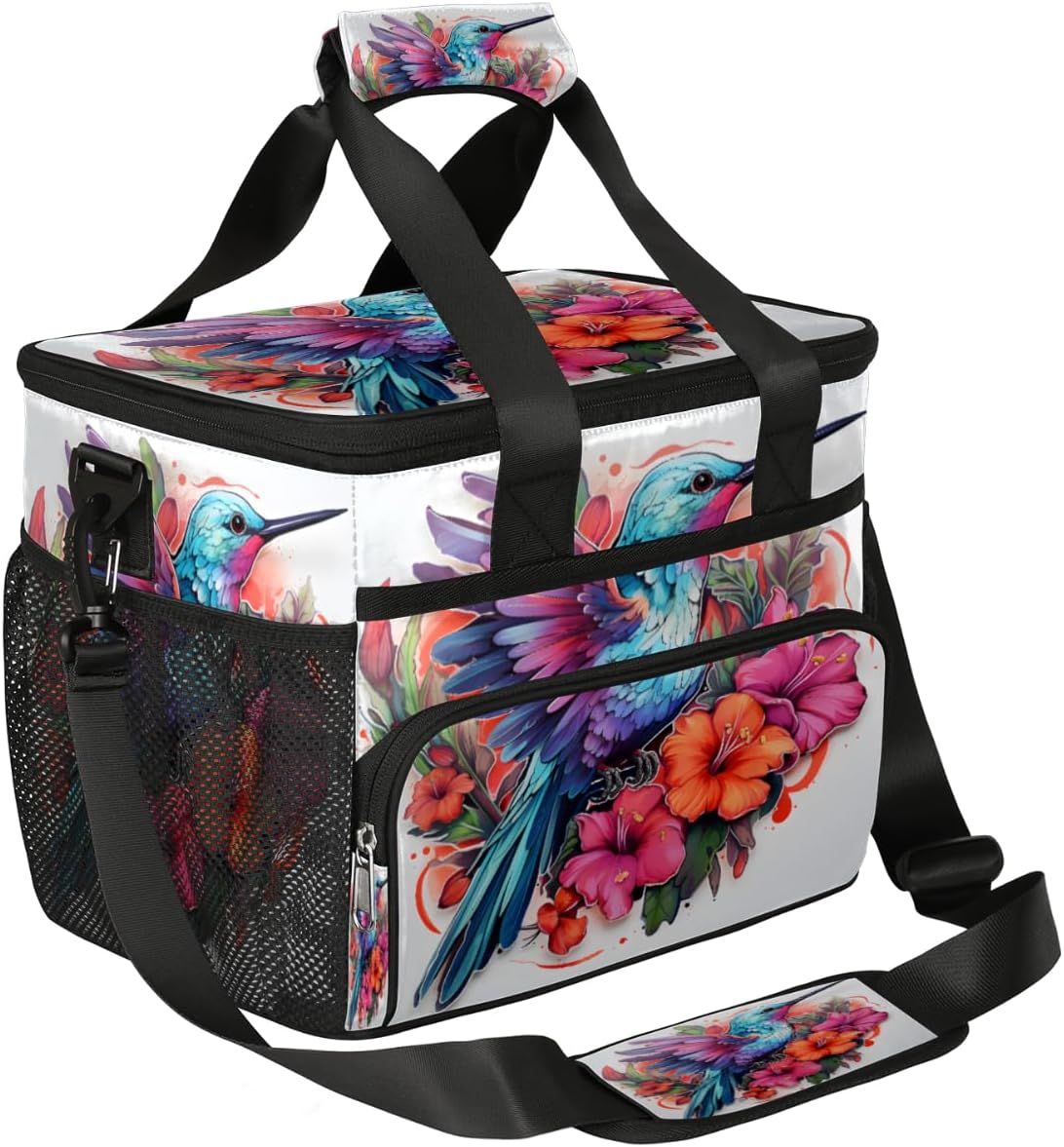 Colibri Bird Insulated Picnic Backpack Lunch Box for Women Men Picnic Basket Tote Lunch Bag Picnic Bag Portable Lunch Bags for Picnic, Beach, Work, Trip,Office, Camp Hummingbird