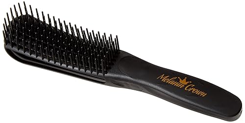 Melanin Crown Flex - Cepillo desenredante para cabello afroamericano natural, lacio, ondulado, cepillo para cabello seco y húmedo para cabello