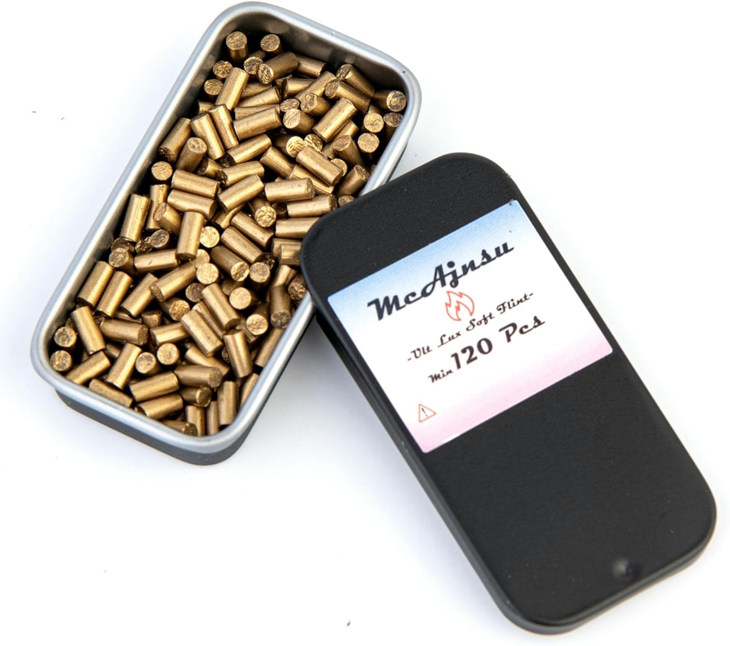 120Pcs Premium Lighter Flints | Universal Refills for Zippo, Clipper & Most Lighters | High-Ignition, Long-Lasting Flint Replacement Kit, Gold