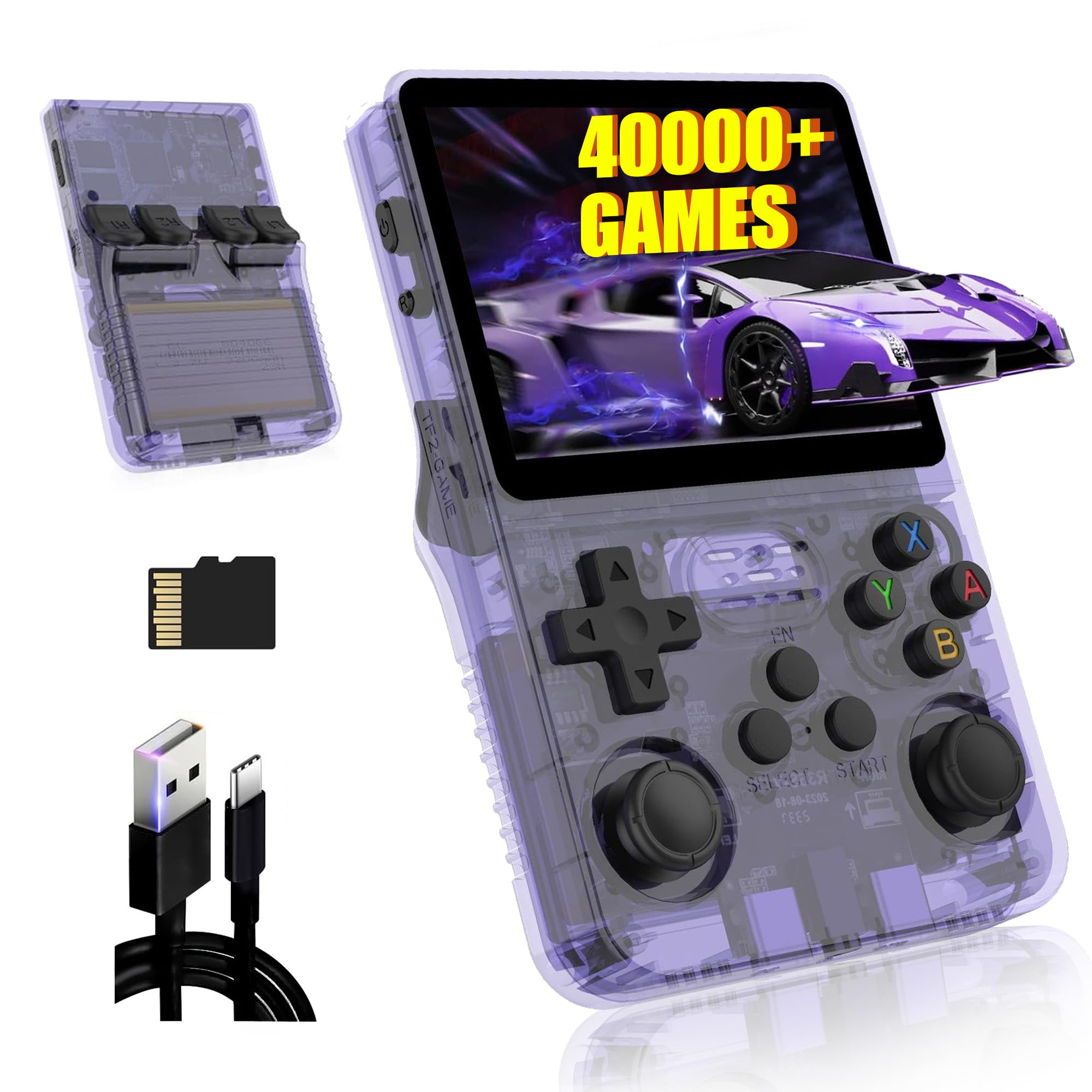 R36S Retro Handheld Game Console 128G,Built-in 40000+ Games,21 Emulator,3500mAh Battery,Linux System,3.5" IPS Screen Portable Mini Emulator Handheld,