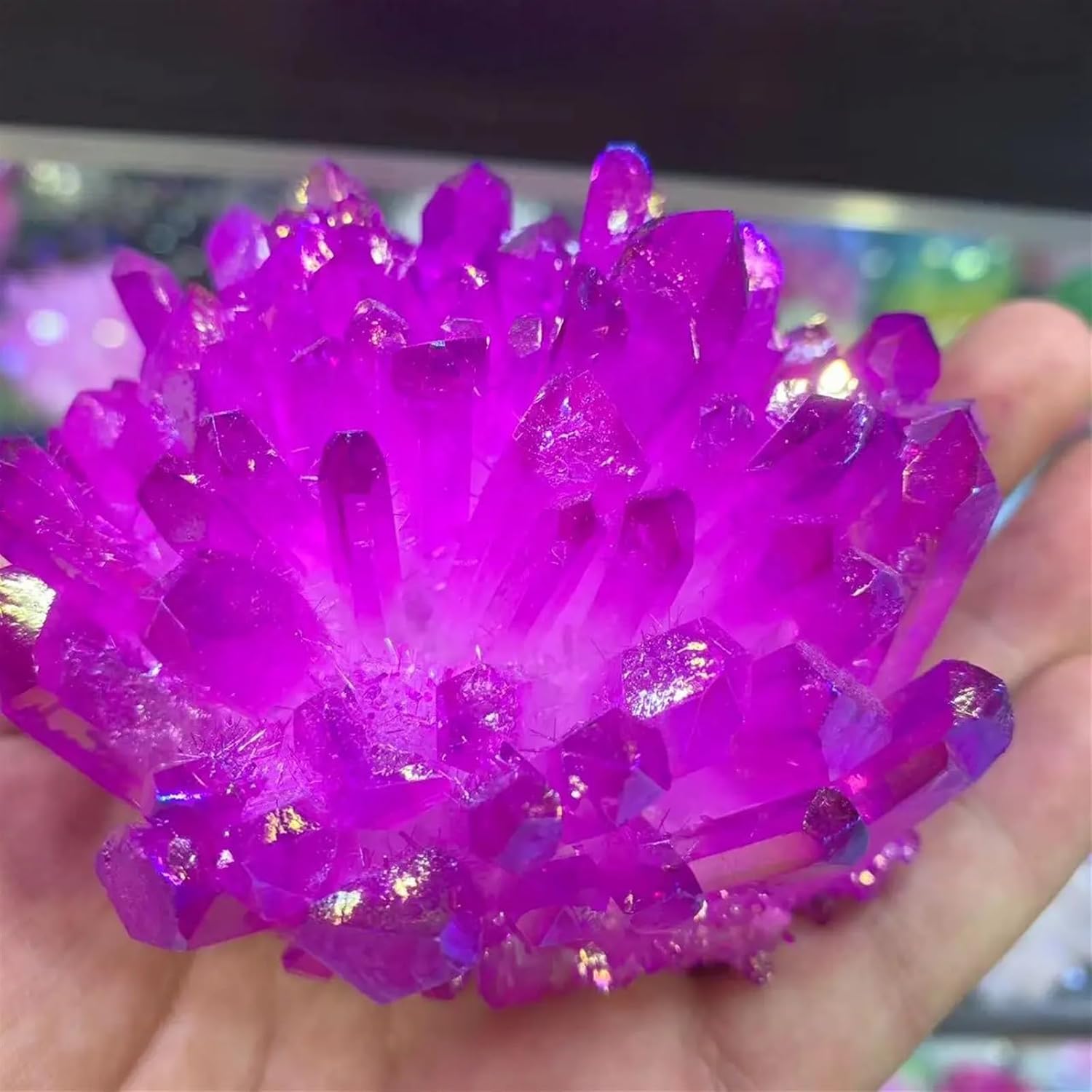 Rainbow Halo Crystal Quartz Cluster Aura Home furnishings Room Decoration Stone Gifts Home Decor