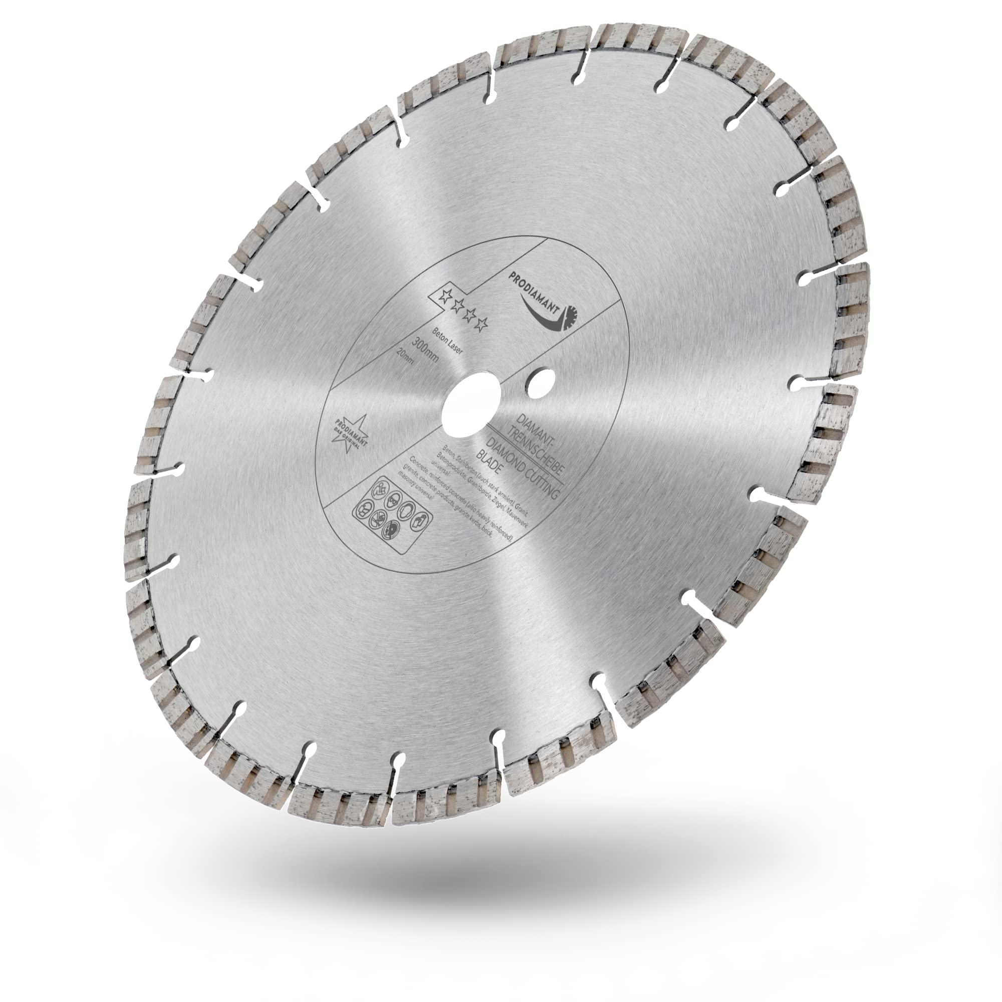 PRODIAMANT Disco de corte de diamante premium para hormigón láser 300 mm x 20 mm Disco de corte de diamante soldado por láser
