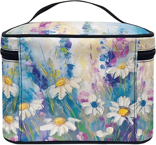 Vista 210 de doginthehole Bolsa de maquillaje, bolsa de cosméticos de viaje, bolsa de aseo portátil grande, organizador de accesorios para mujeres y niñas