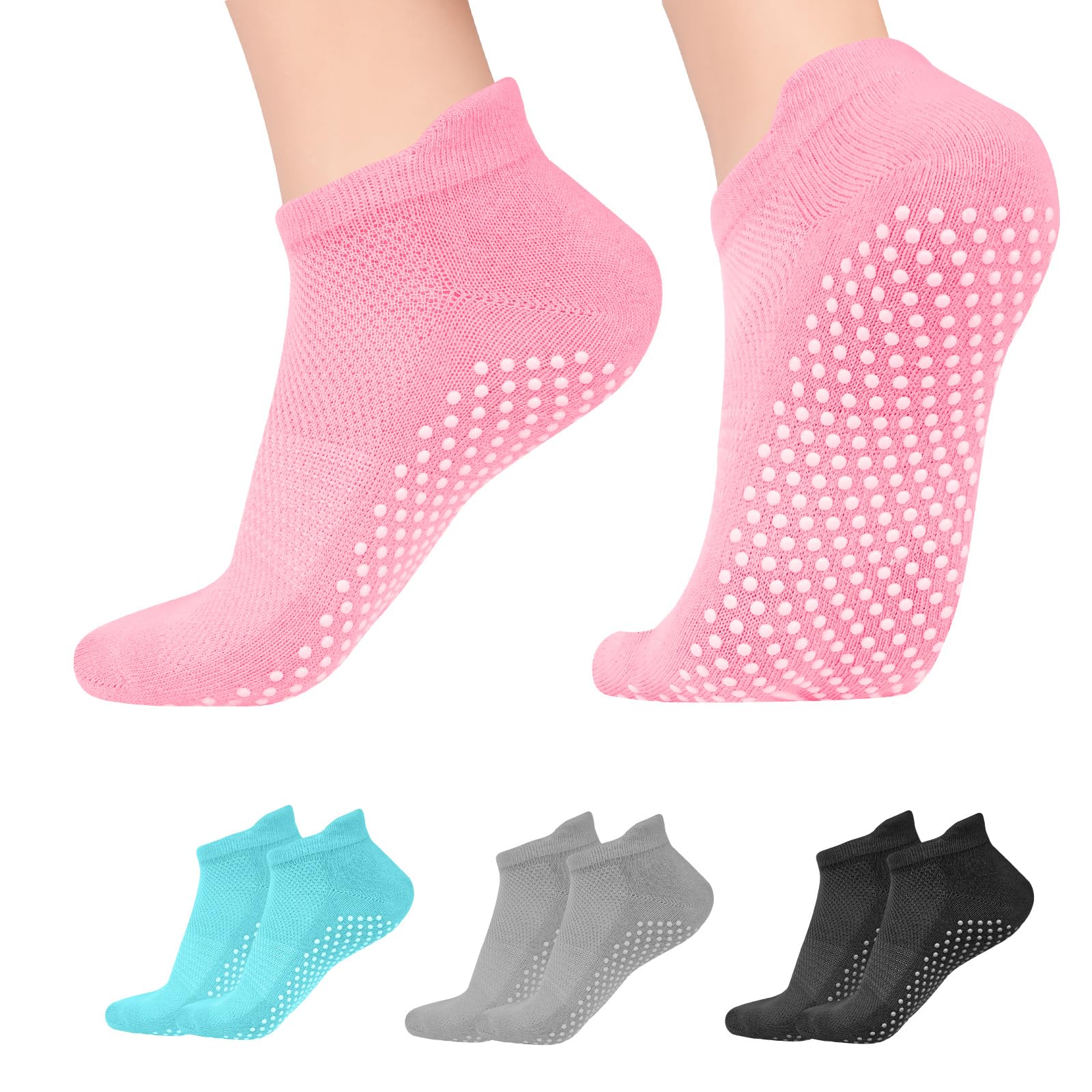 flintronic Calze Antiscivolo per Donna e Uomo, Calzini Antiscivolo Yoga, Calze Yoga, Calzini Pilates Sportivi con Puntini in Gomma per Yoga, Pilates, Balletto, Danza, Fitness