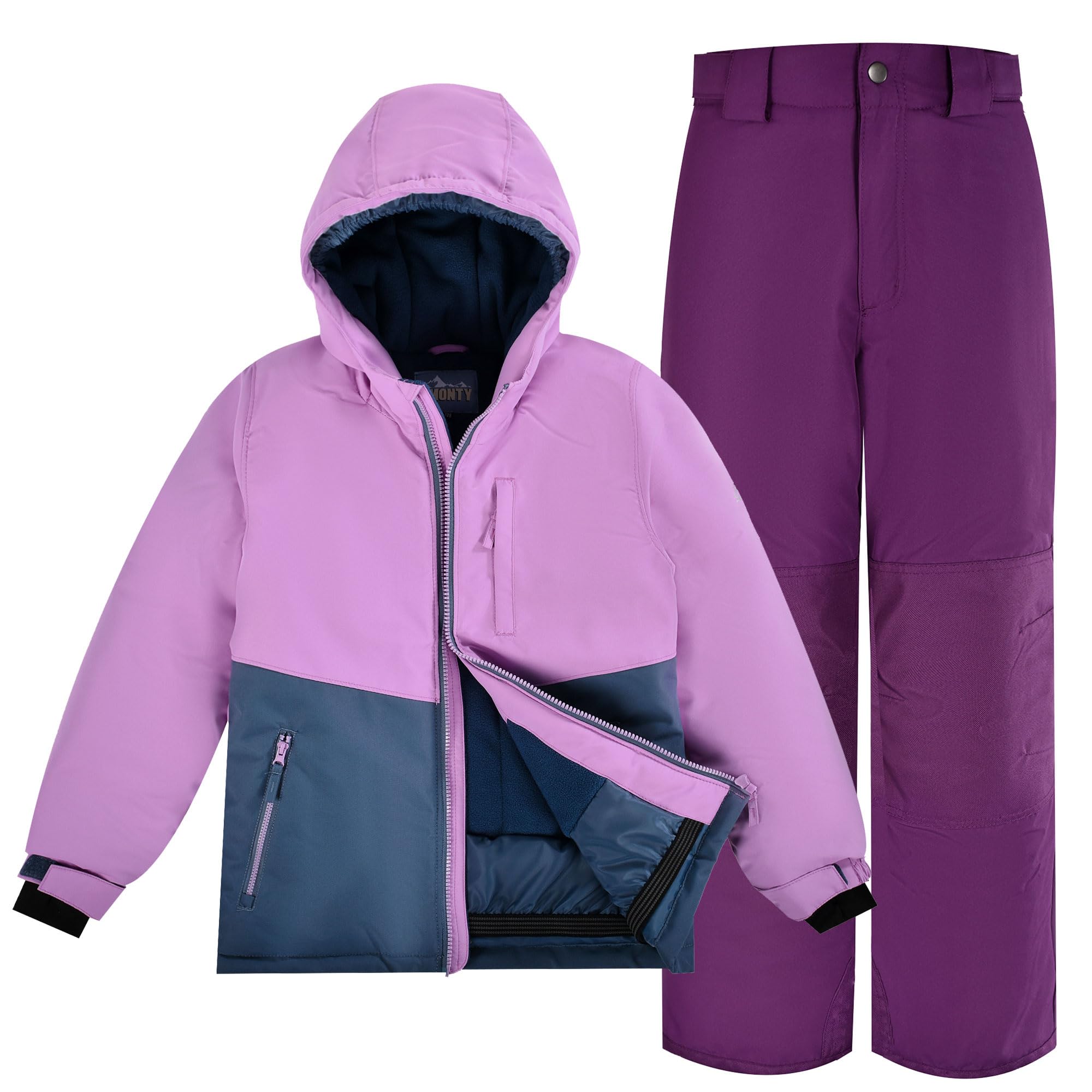 SMONTY COZY - Traje de nieve para niñas, con capucha, repelente al agua, resistente al viento, traje de invierno