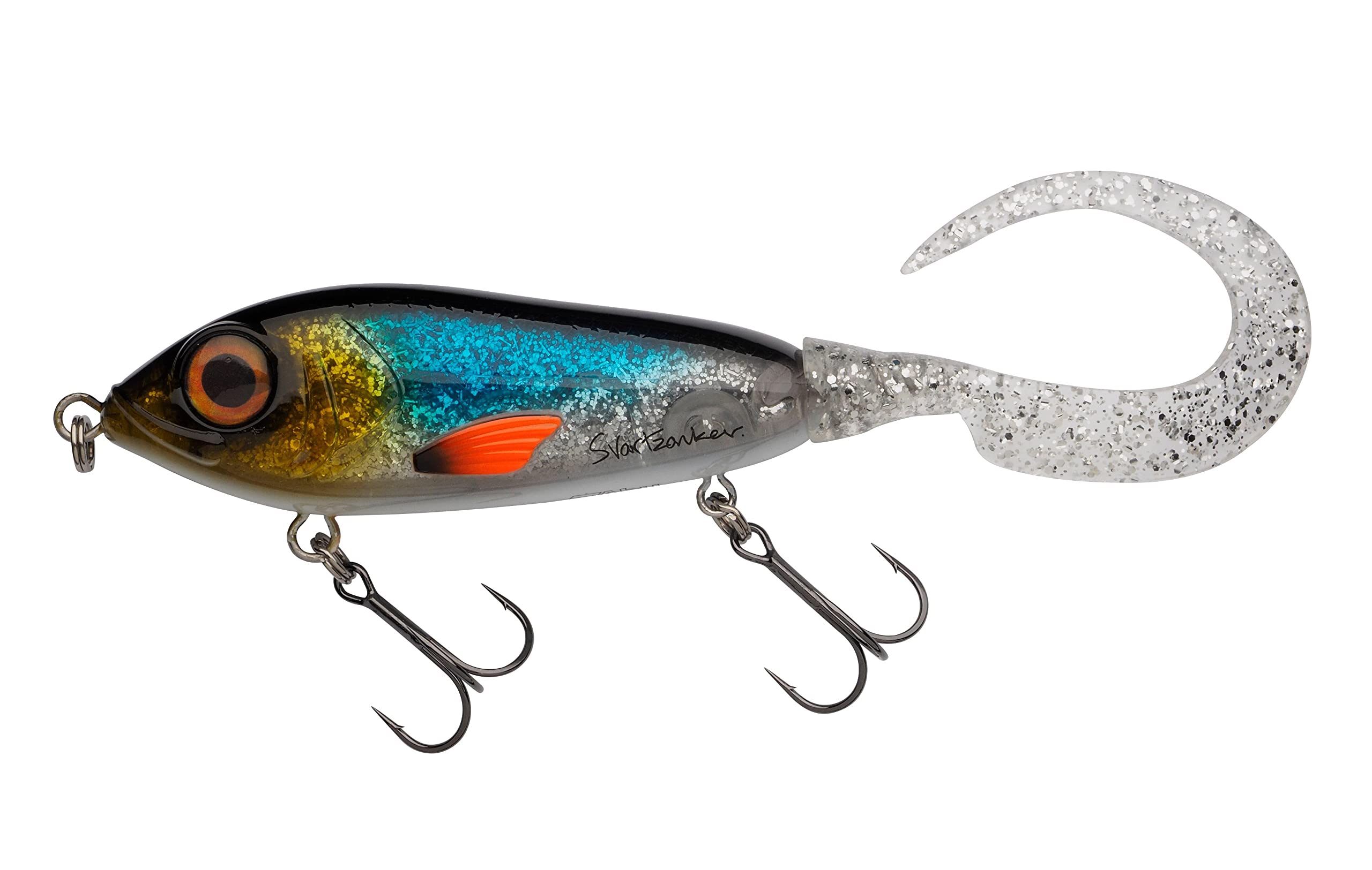 Abu Garcia Svartzonker McMy Tail Jerkbait, Przezroczysty, Wysokoudarowy Abs, Ekologiczny Obciążnik, Realistyczny Efekt 3D, do Połowów Słodkowodnych i Słonowodnych, Prawdziwy Gorący Szczupak 17 cm