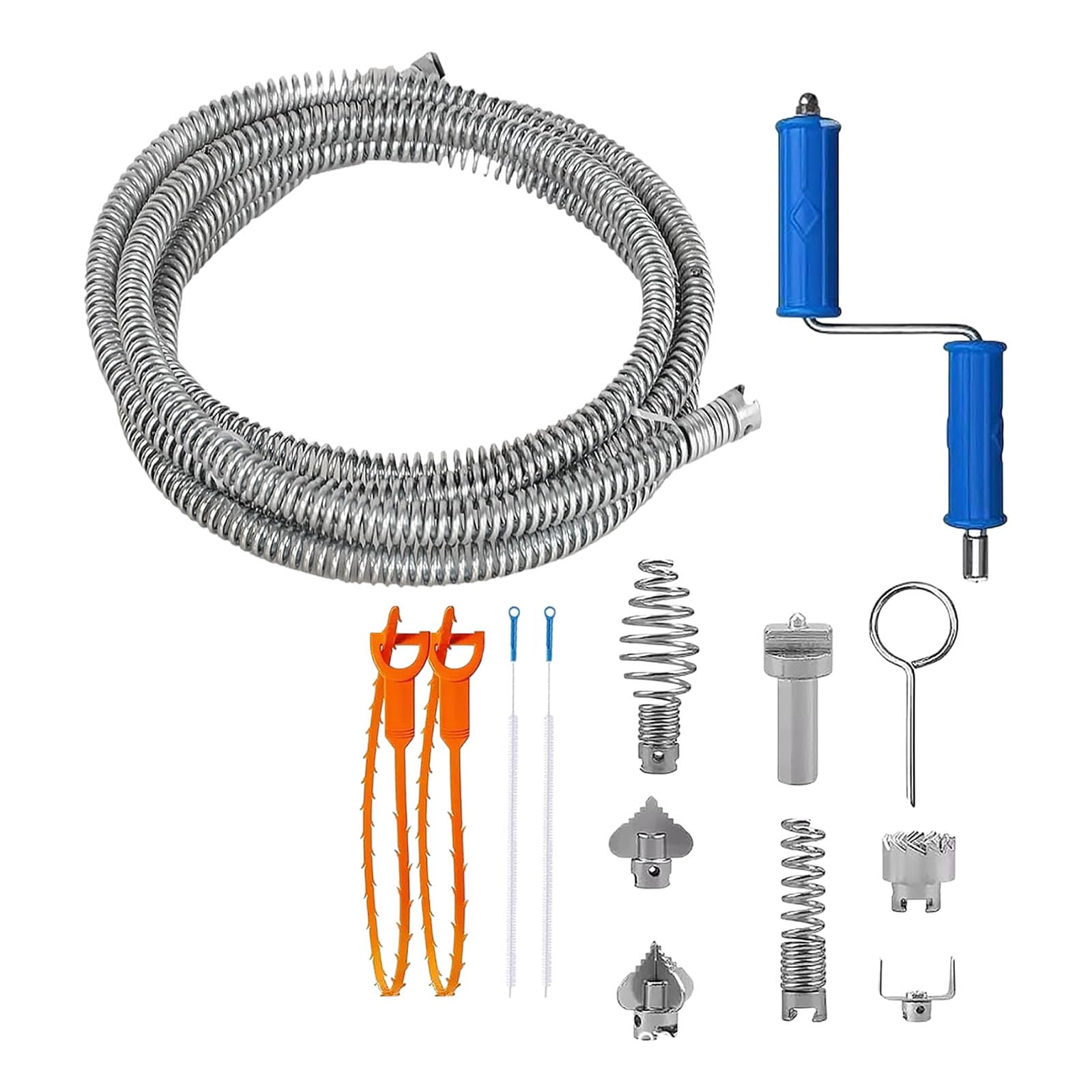 Pxzh 5M Extended Pipe Cleaning Device With Flexible Wire And Accessories For Stubborn Blockages In Household Pipes Bathroom Drain Cleaner