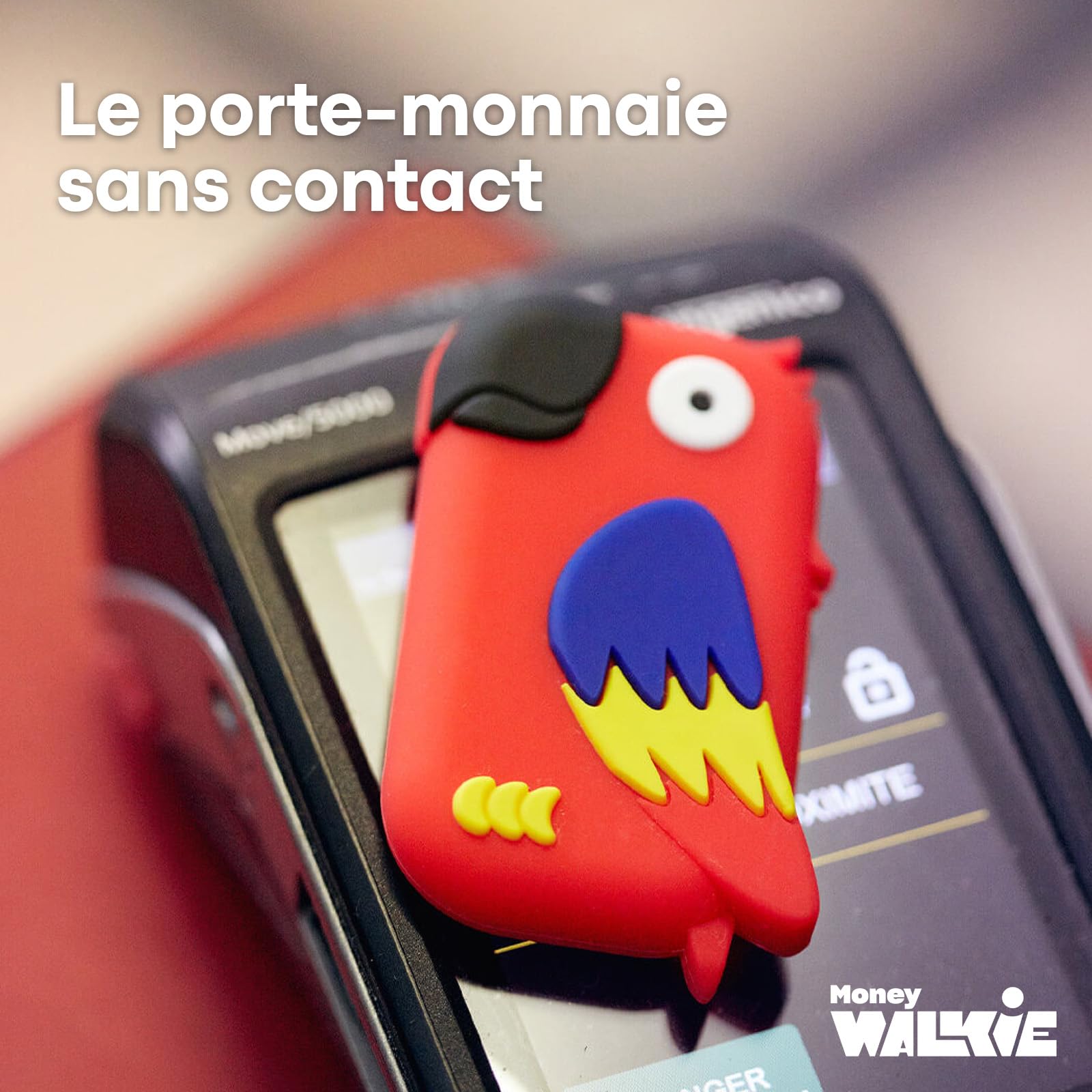 Money Walkie - Porte Monnaie sans Contact pour Enfants et Ados - Solution pour Apprendre à Gérer Son Argent - Pratique, Ludique et Pédagogique - Perroquet