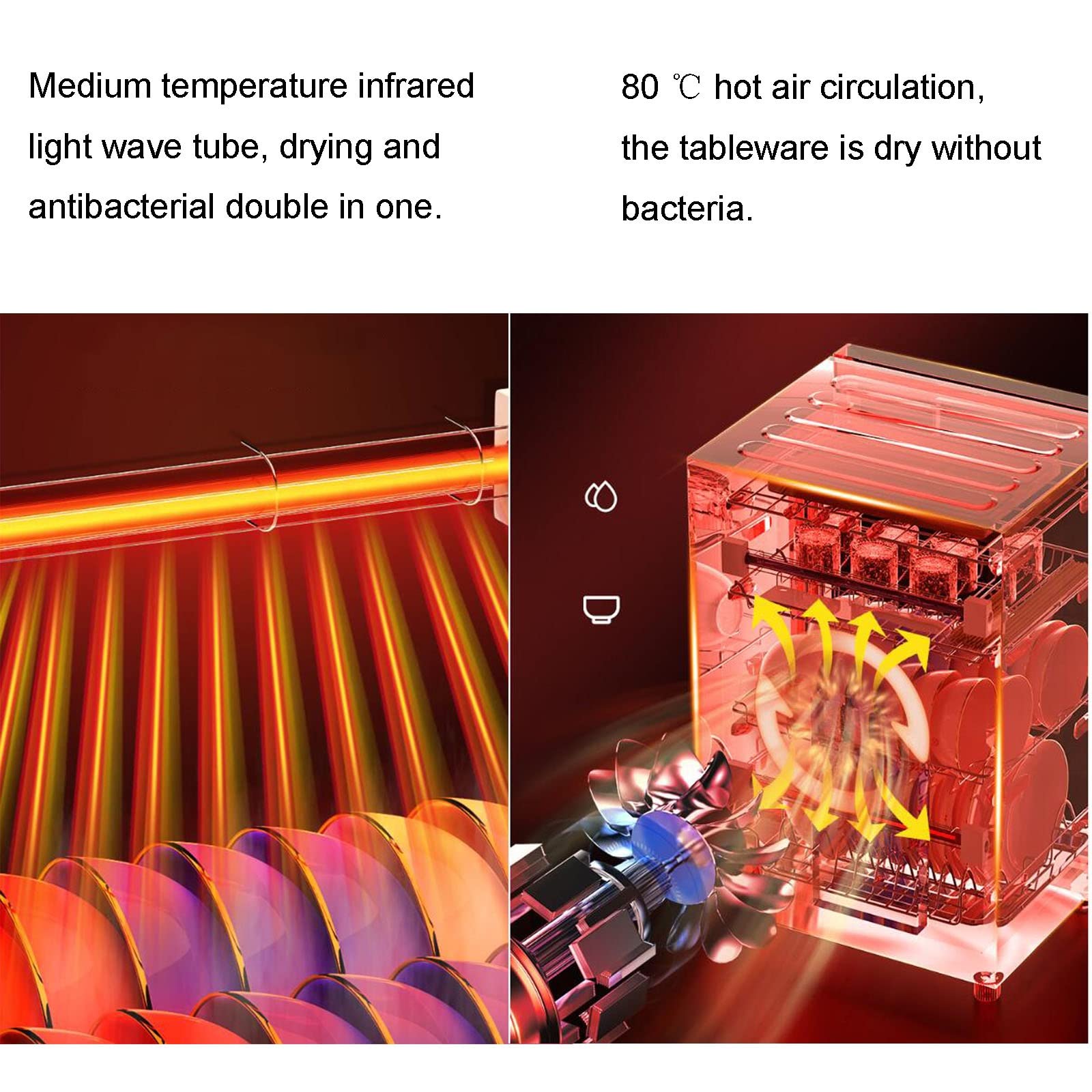 Armadio per La Disinfezione da Tavolo Armadio per La Disinfezione da 60 Litri Disinfezione A Raggi Ultravioletti Purificazione di Ioni Negativi Antibatterico A Infrarossi
