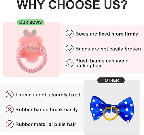 Miniatura 4 de 30 bonitos lazos para perros con bandas de goma, lazos para perros de tamaño pequeño, accesorios para el pelo de perro de flores, lazos hechos a