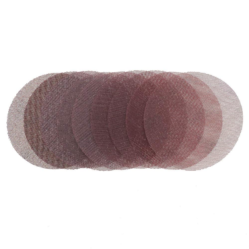 Láminas de lijado de malla, Disco de lijado de malla de 5 pulgadas, grano 80-1000, antipolvo, for pulir metales, paquete de 5(120 Grit,10 Pcs)