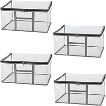 Timatim Transparent Plastic Clothes Cover Organiser for Wardrobe PVC Storage Bag for Saree, Shirts, Clothes, Lehenga Blankets Bedsheets Garment Protector Cover (Pack 4 pcs., Large (45x33x25 cms))