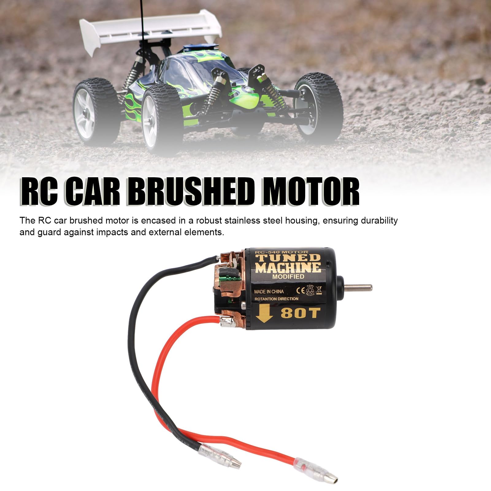 MechKit RC Car 540 Brushed Motor, 1/10 RC Crawler Car Brushed Motor with Blue Heat Sink, for Redcat for Axial Scx10, for D90 - Image 2