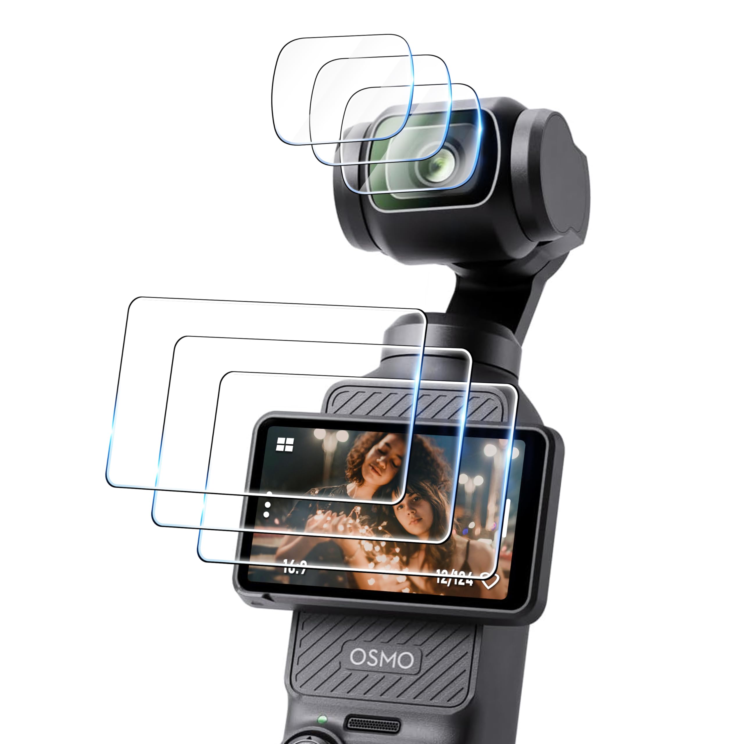 Protector de pantalla DJI Pocket 3 película vidrio templado LCD FiTSTILL 8