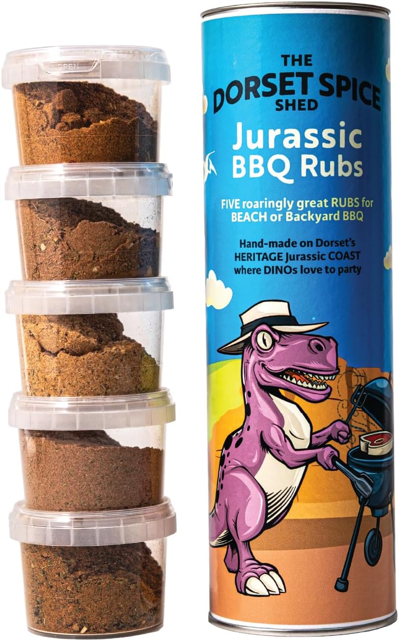 BBQ Rub Gift Set – Handcrafted in Dorset, Perfect for Chicken Wings, Steak, Lamb, Pork and Kebabs - Five Different Rubs - Ideal Outdoor Cooking Gift & Family Parties