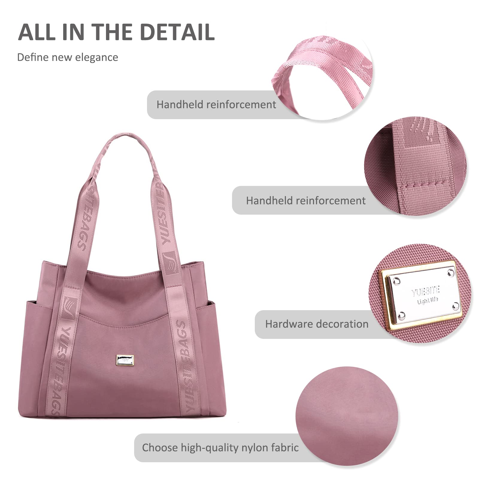 NICOLE & DORIS Grand Sac Femme Fourre Tout Mode Sac à Main Bandoulière Multi-Poches Sac Epaule Léger Sac Cabas Décontractés Sac Shopping Sac Voyage