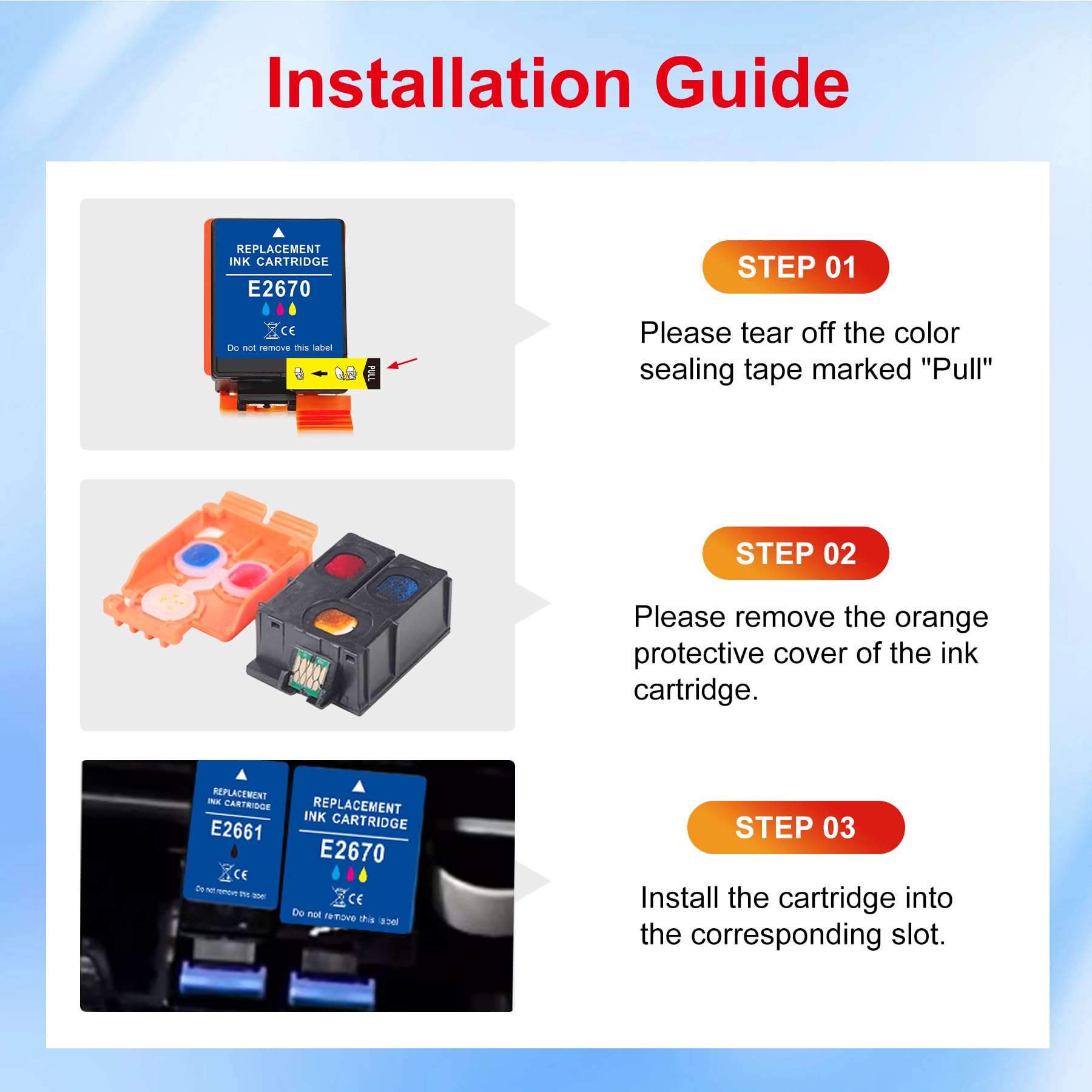 Encres Nalifestic 266 267 T266 T267 compatibles avec Les Cartouches EPS 2661 T2661 T2670 T-2661 T-2670 pour imprimantes à Encre pigmentée Workforce WF-100W et WF-110W (15 Noires, 10 Couleurs)